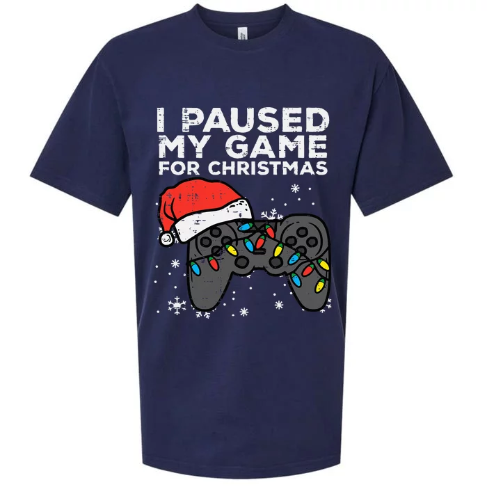 Paused My Game Christmas Gamer Xmas Sueded Cloud Jersey T-Shirt