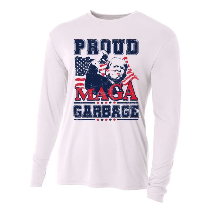 Proud Maga Garbage Vote Trump 2024 Trump Supporter Garbage Gift Cooling Performance Long Sleeve Crew