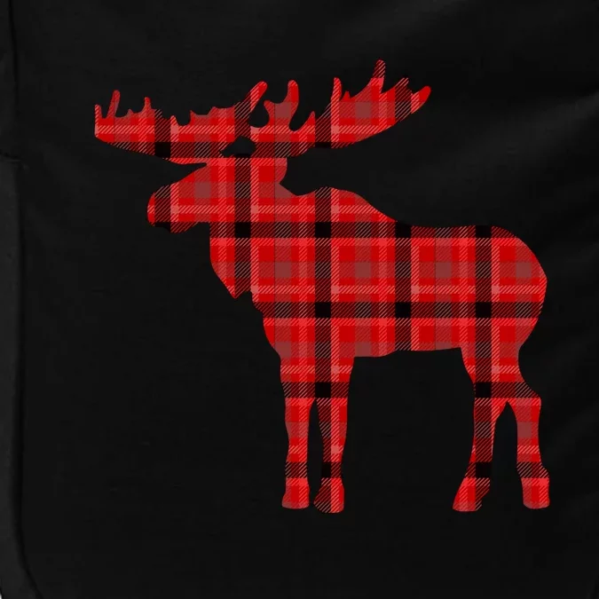 Plaid Moose Gift Christmas Holiday Deer Impact Tech Backpack