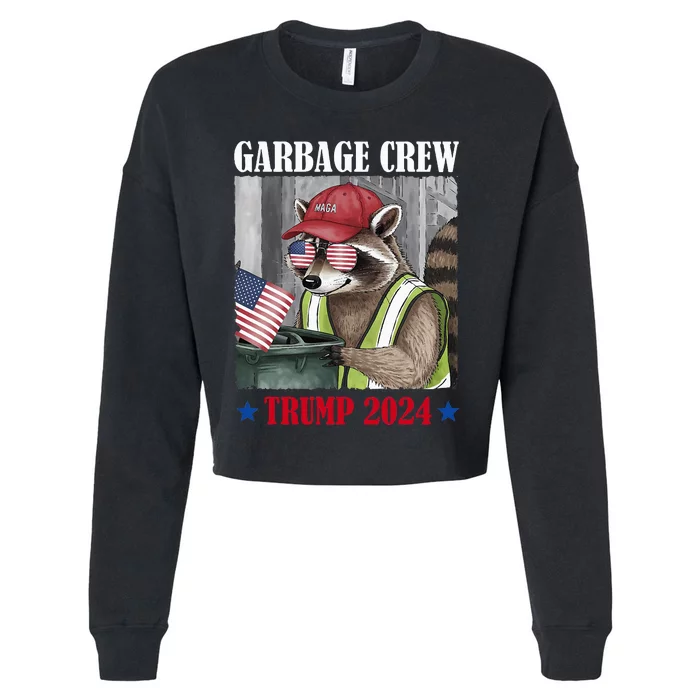 Proud Maga Garbage Trump 2024 Trump Supporter Garbage Crew Cropped Pullover Crew