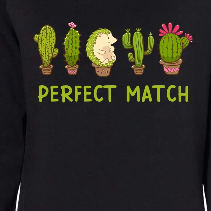 Perfect Match Hedgehog And Cactus Valentine's Day Gift Womens California Wash Sweatshirt