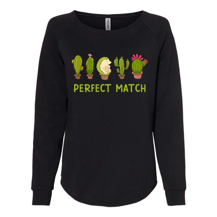 Perfect Match Hedgehog And Cactus Valentine's Day Gift Womens California Wash Sweatshirt