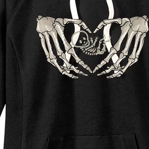 Pregnant Mom Halloween Costume with Xray Skeleton Baby Women's Fleece Hoodie