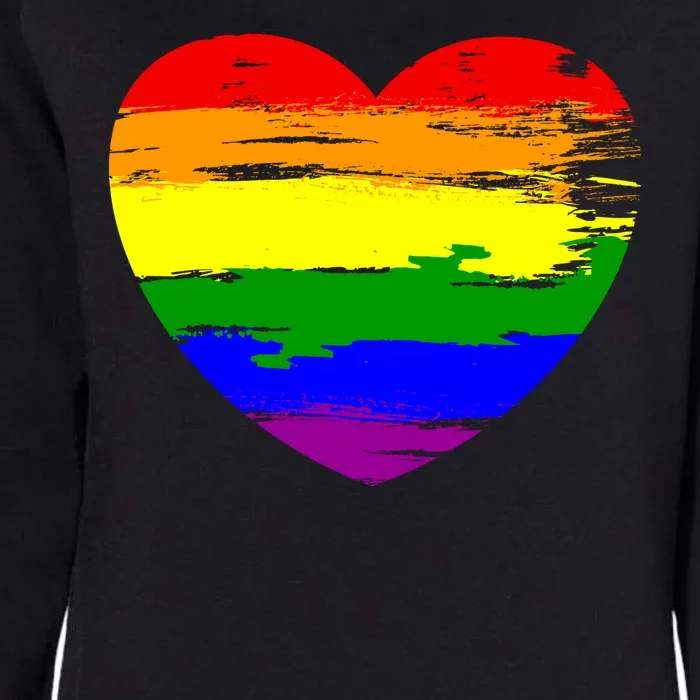 Pride Month Heart Distressed Womens California Wash Sweatshirt