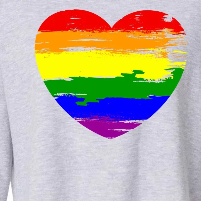 Pride Month Heart Distressed Cropped Pullover Crew