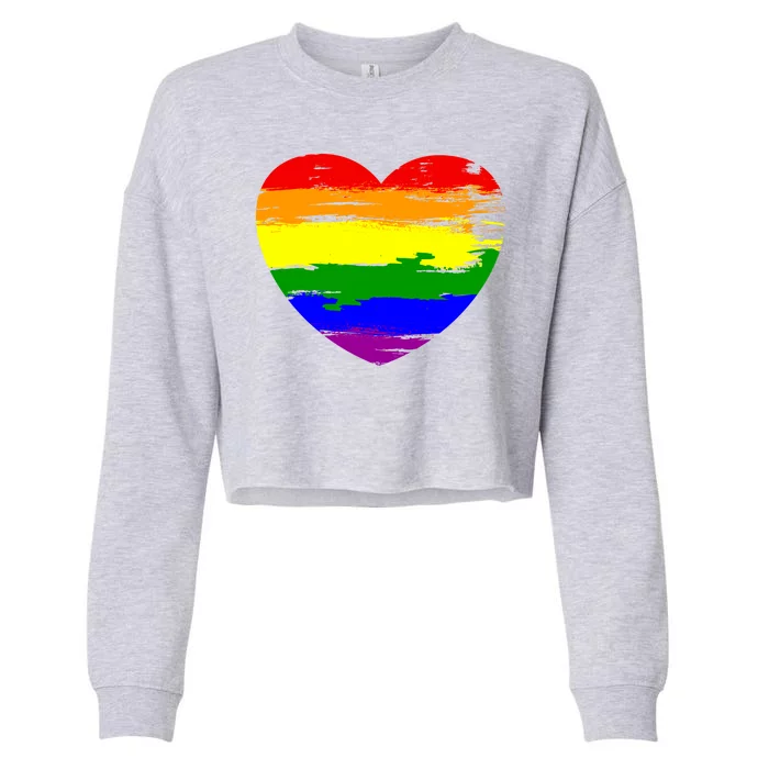 Pride Month Heart Distressed Cropped Pullover Crew