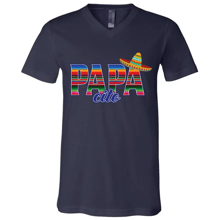 Papacito, Mexican Hat, Sombrero, Cinco De Mayo Mexico, V-Neck T-Shirt