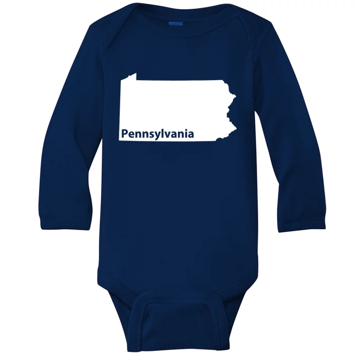 Pennsylvania Map Home State Pride Gift Cute Gift Baby Long Sleeve Bodysuit