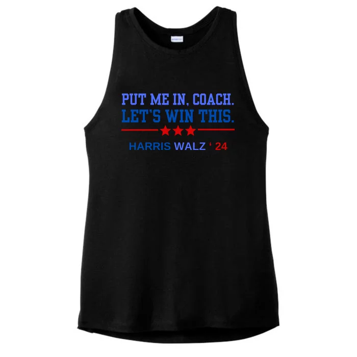 Put Me In Coach Lets Win This Tim Wa Lz Kamala Harris 2024 Ladies Tri-Blend Wicking Tank