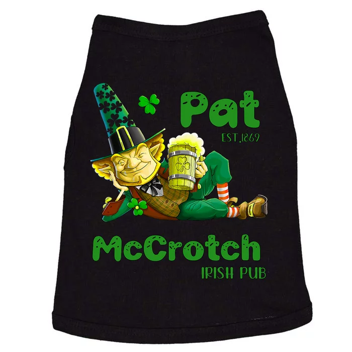 Pats Mccrotch Irish Pub Leprechaun Funny St Patricks Day Doggie Tank