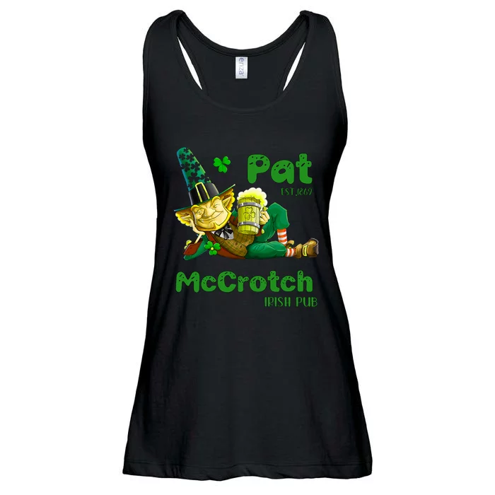 Pats Mccrotch Irish Pub Leprechaun Funny St Patricks Day Ladies Essential Flowy Tank