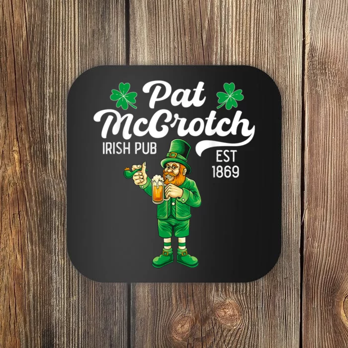 Pat Mccrotch Irish Pub Funny Leprechaun St Patricks Day Coaster