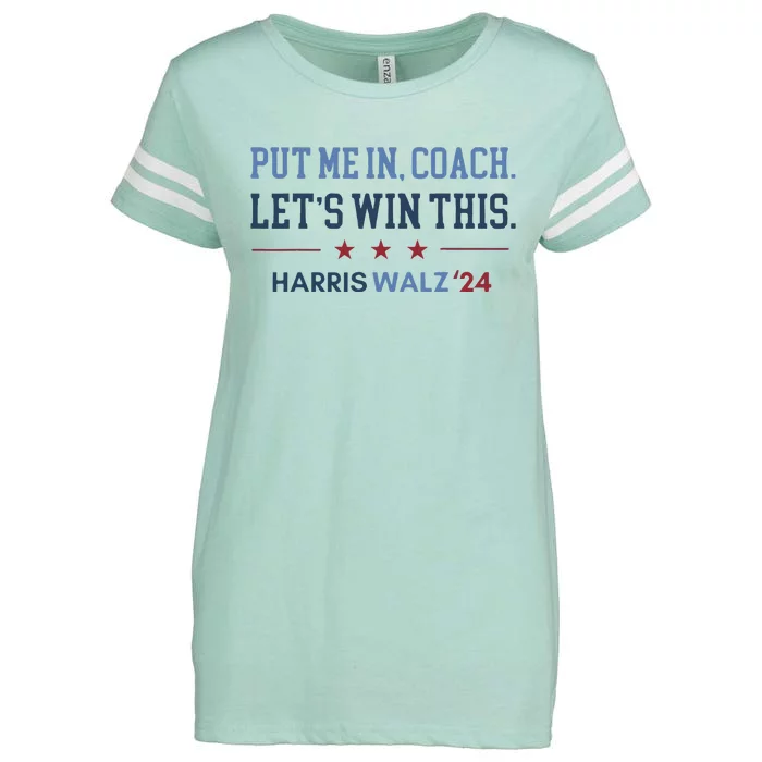 Put Me In Coach Let’S Win This Kamala Harris Walz Waltz 2024 Enza Ladies Jersey Football T-Shirt