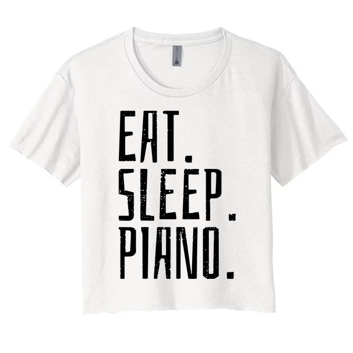 Piano Music Instrument Pianist Vintage Gift Women's Crop Top Tee