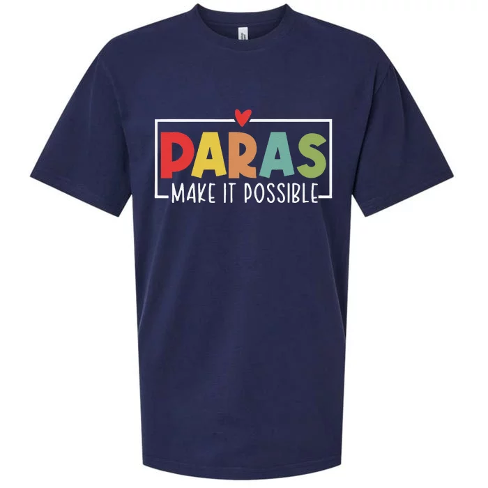 Paras Make It Possible Teacher Paraprofessional Paraeducator Sueded Cloud Jersey T-Shirt