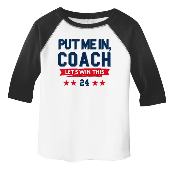 Put Me In Coach Let’S Win This Kamala Harris Walz Waltz 2024 Toddler Fine Jersey T-Shirt