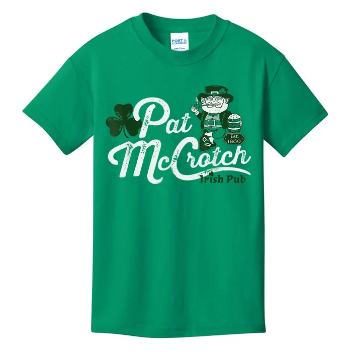 Pats Mccrotch Irish Pub Leprechaun Funny St Patricks Day Kids T-Shirt