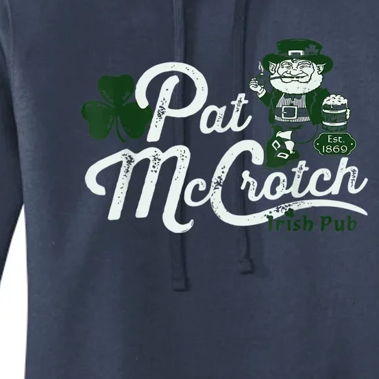 Pats Mccrotch Irish Pub Leprechaun Funny St Patricks Day Women's Pullover Hoodie