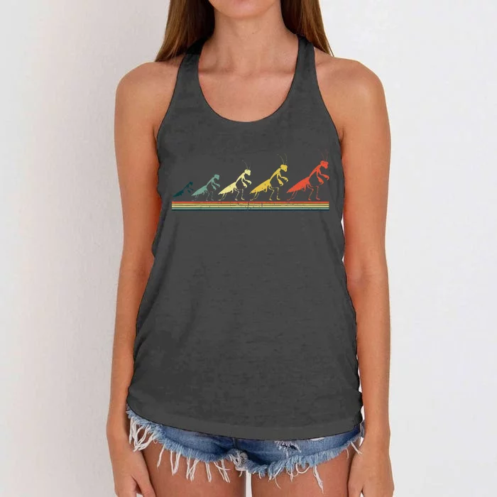 Praying Mantis Insects Bug Love Praying Mantis Retro Women's Knotted Racerback Tank