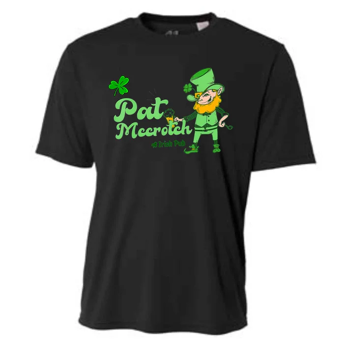 Pat McCrotch Irish Pub Leprechaun Funny St Patricks Day Cooling Performance Crew T-Shirt