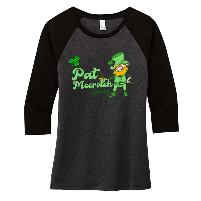 Pat McCrotch Irish Pub Leprechaun Funny St Patricks Day Women's Tri-Blend 3/4-Sleeve Raglan Shirt