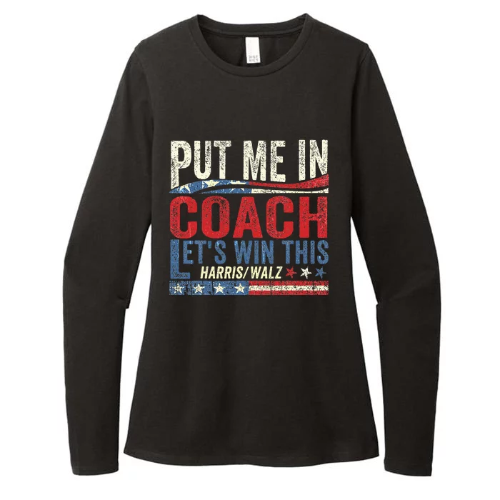 Put Me In Coach LetS Win This Harris Walz 2024 Womens CVC Long Sleeve Shirt