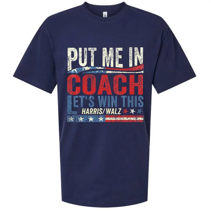 Put Me In Coach LetS Win This Harris Walz 2024 Sueded Cloud Jersey T-Shirt