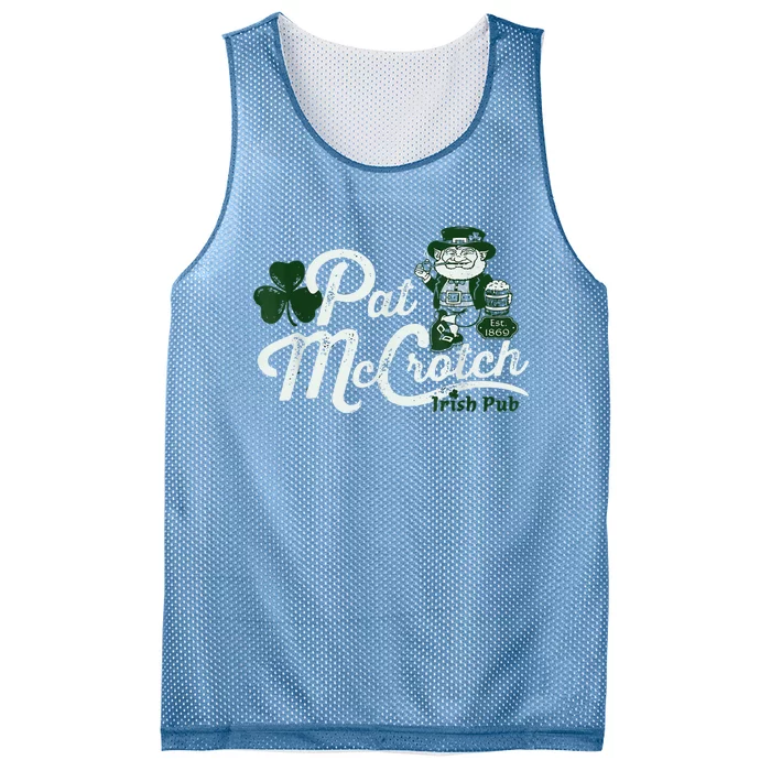 Pats Mccrotch Irish Pub Leprechaun Funny St Patricks Day Mesh Reversible Basketball Jersey Tank