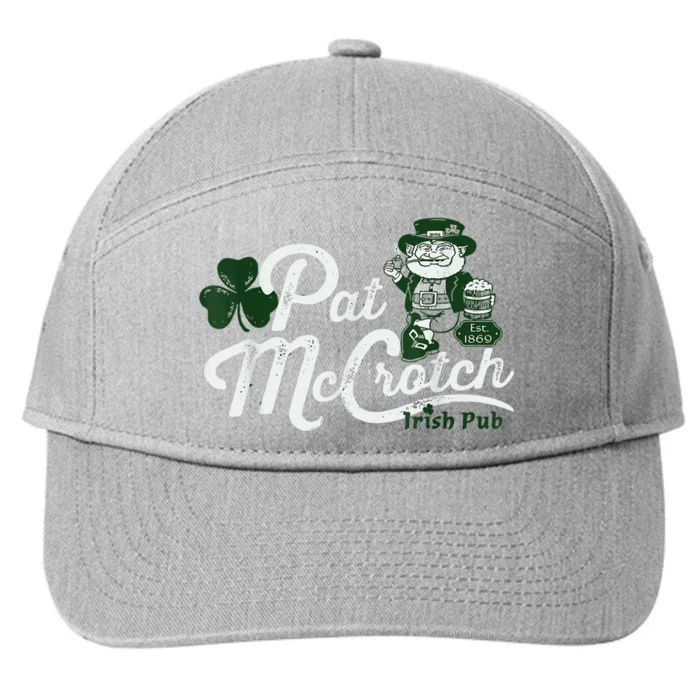 Pats Mccrotch Irish Pub Leprechaun Funny St Patricks Day 7-Panel Snapback Hat