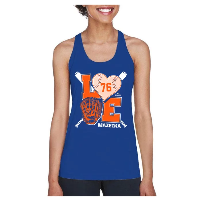 Patrick Mazeika Is Love New York Baseball Fan Valentines Day Meaningful Gift Women's Racerback Tank