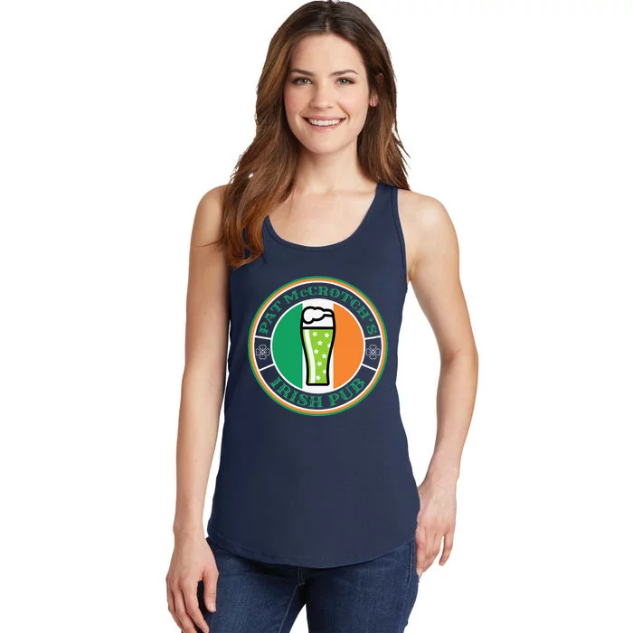 Pat McCrotch's Irish Pub Green Beer St Patricks Day Drinking Ladies Essential Tank