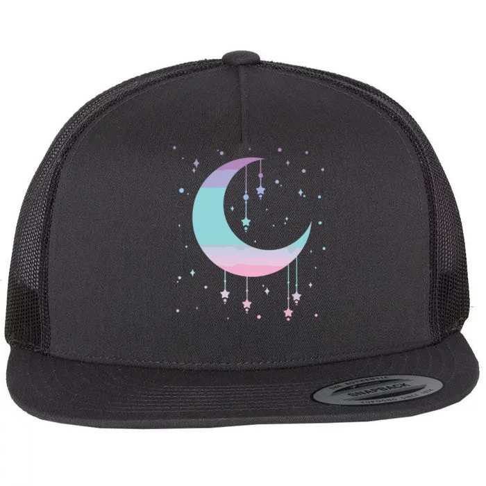 Pastel Moon Kawaii Pastel Goth Flat Bill Trucker Hat