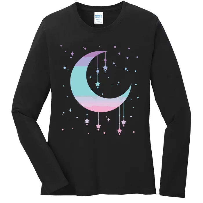 Pastel Moon Kawaii Pastel Goth Ladies Long Sleeve Shirt