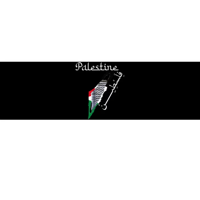 Palestine Map Keffiyeh Scarf Palestinian Flag in Arabic Bumper Sticker