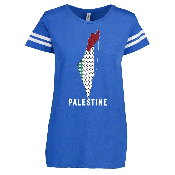 Palestine Map Kofeyah Palestine Enza Ladies Jersey Football T-Shirt