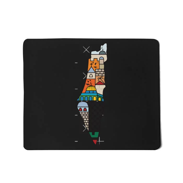 Palestine Map Kofeyah Palestine Mousepad