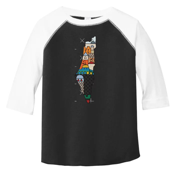 Palestine Map Kofeyah Palestine Toddler Fine Jersey T-Shirt