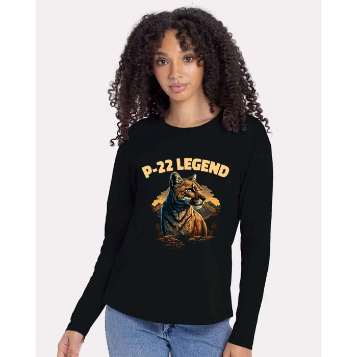 P22 Mountain Lion Silver Lake P22 Womens Cotton Relaxed Long Sleeve T-Shirt