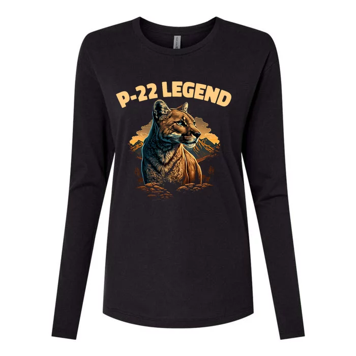 P22 Mountain Lion Silver Lake P22 Womens Cotton Relaxed Long Sleeve T-Shirt