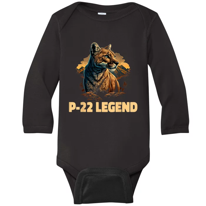 P22 Mountain Lion Silver Lake P22 Baby Long Sleeve Bodysuit