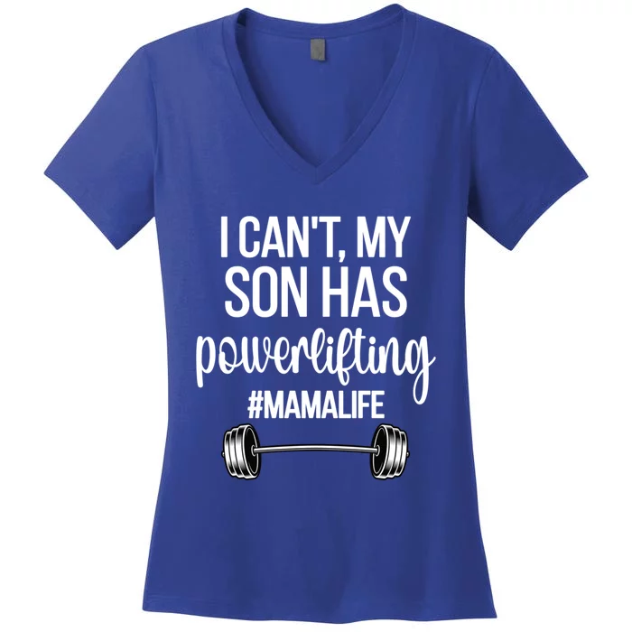 Powerlifting Mama Life Funny Powerlifting Mom Gift Women's V-Neck T-Shirt