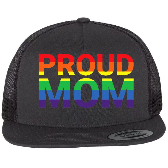 Proud Mom LGBTQ+ Lesbian Gay Support Ally Flat Bill Trucker Hat