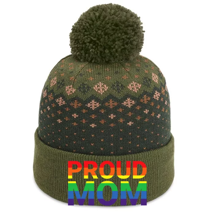 Proud Mom LGBTQ+ Lesbian Gay Support Ally The Baniff Cuffed Pom Beanie