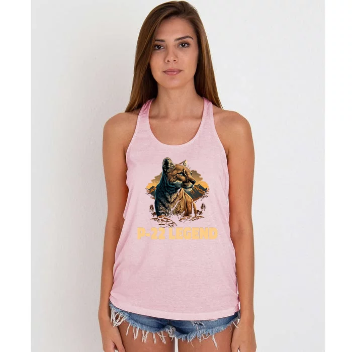 P22 Mountain Lion Silver Lake P22 Women's Knotted Racerback Tank