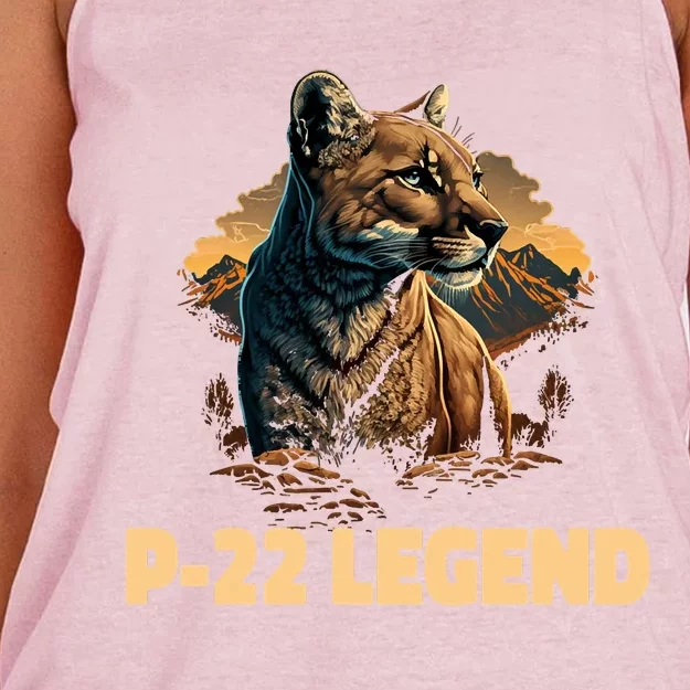 P22 Mountain Lion Silver Lake P22 Women's Knotted Racerback Tank