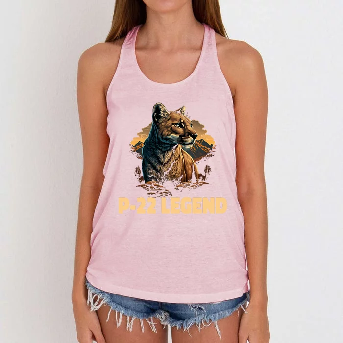 P22 Mountain Lion Silver Lake P22 Women's Knotted Racerback Tank