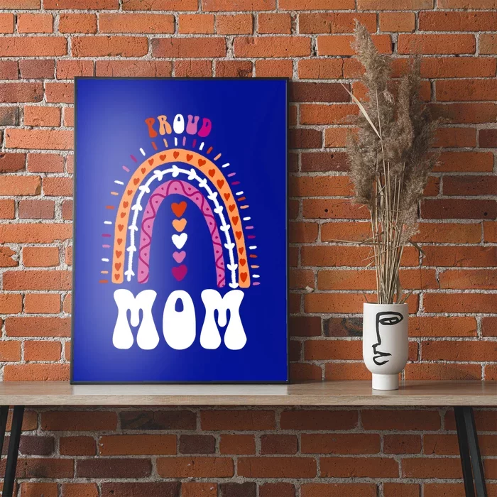 Proud Mom Lesbian Pride Boho Rainbow Gift Poster