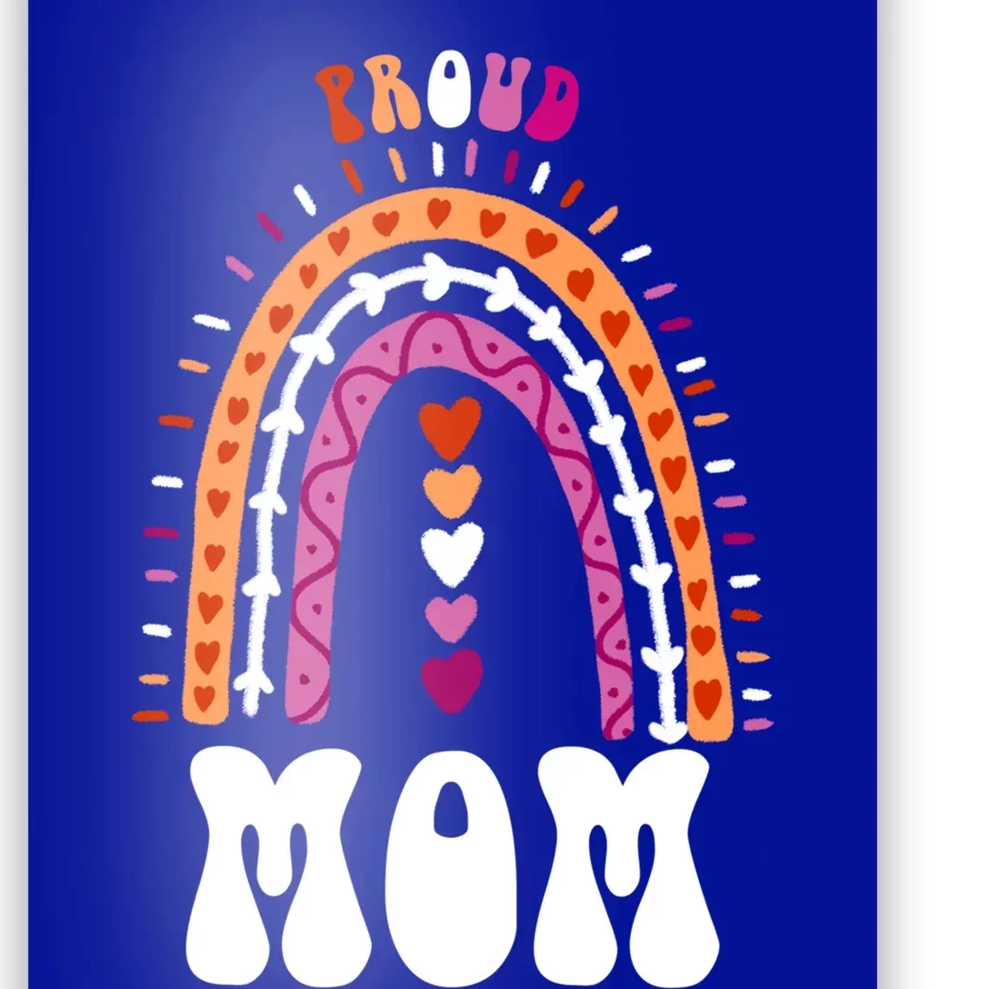 Proud Mom Lesbian Pride Boho Rainbow Gift Poster