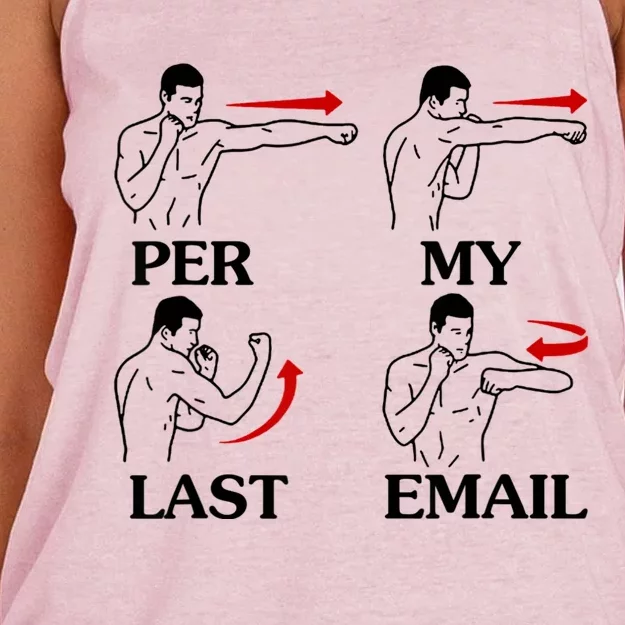 Per My Last Email Funny Men Costumed Women's Knotted Racerback Tank