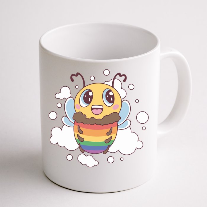 Pride Month Lgbt Flag Bee Rainbow Proud Ally Funny Gift Front & Back Coffee Mug